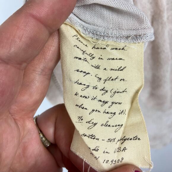 Raquel Allegra Muscle Tee Size 10 Mauve Pink Tie Dye Shredded Gauze Boho Beach - Picture 8 of 10